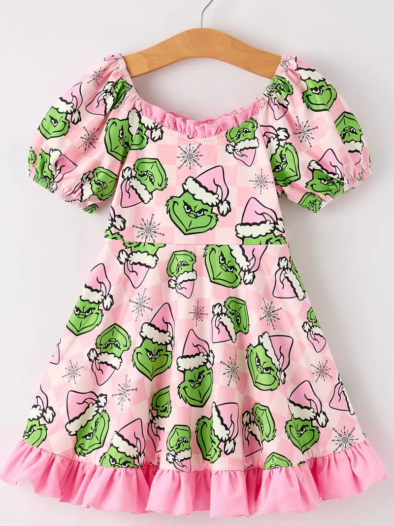 Bit of Christmas Twirl Dress Release (Pink Whoville Puffed Sleeves)