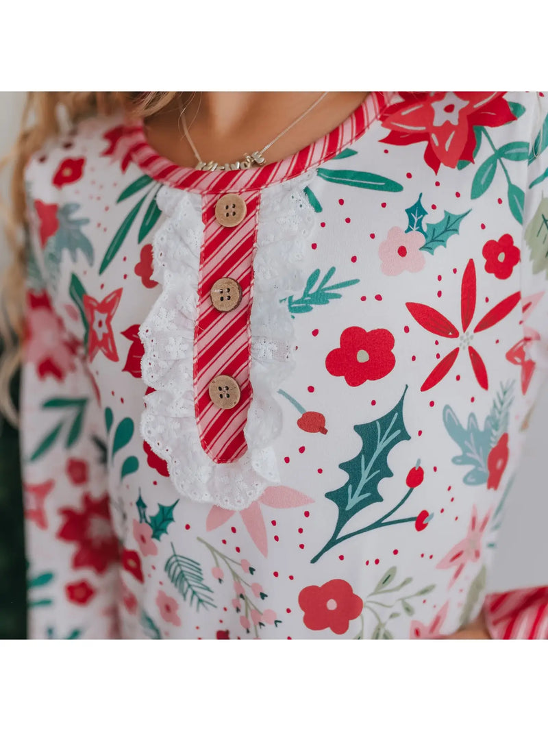 Christmas in July Presale Loungewear Release (red & white candy cane & holly)