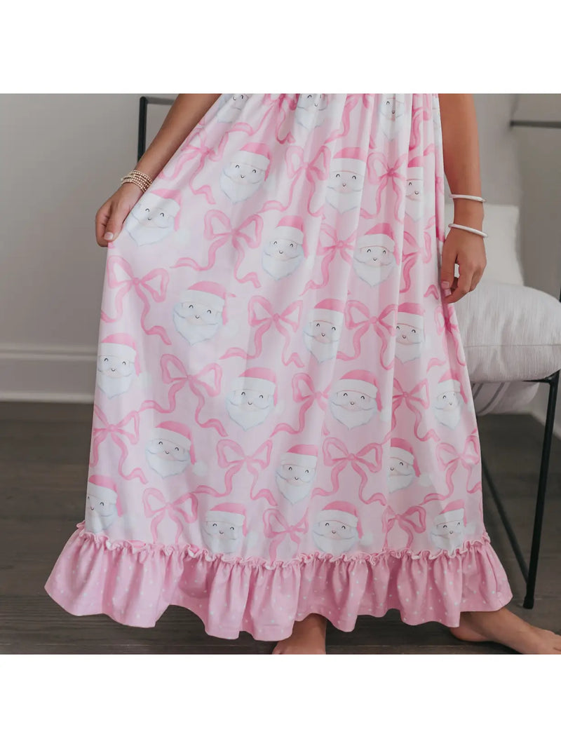 Christmas in July Presale Loungewear Release (pink floor length bows & Santas)