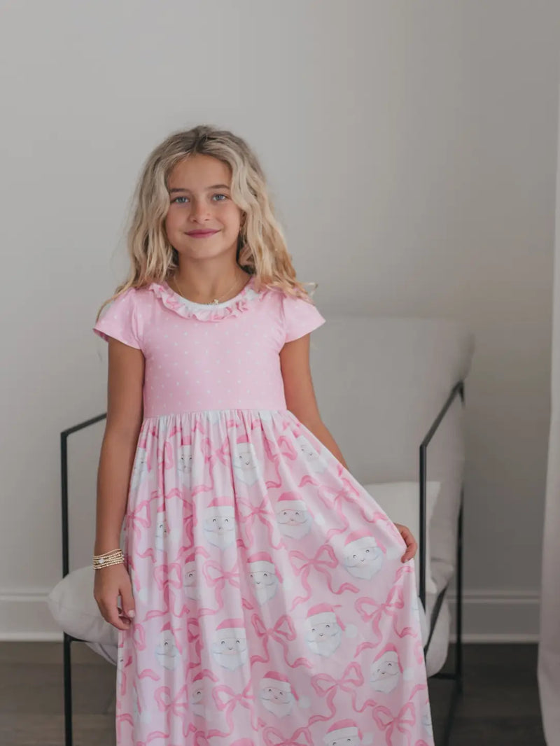 Christmas in July Presale Loungewear Release (pink floor length bows & Santas)
