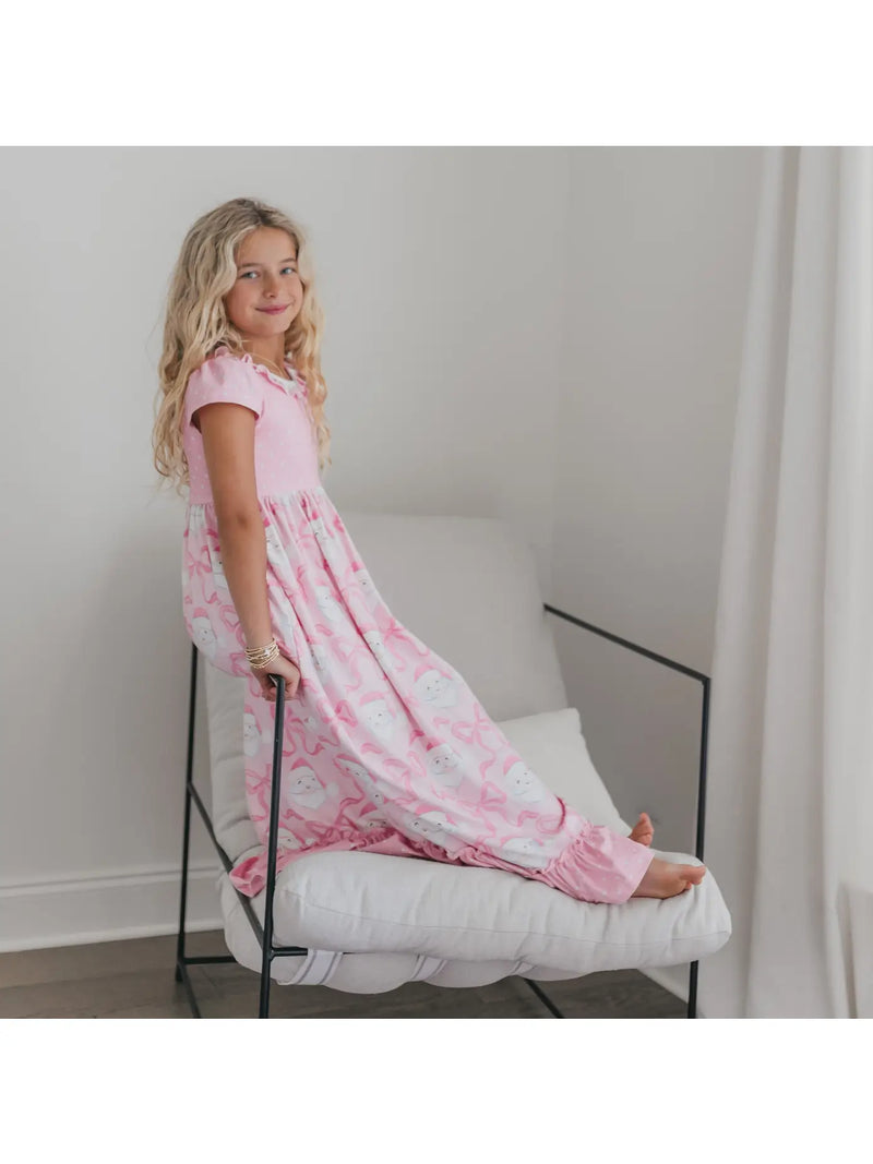 Christmas in July Presale Loungewear Release (pink floor length bows & Santas)