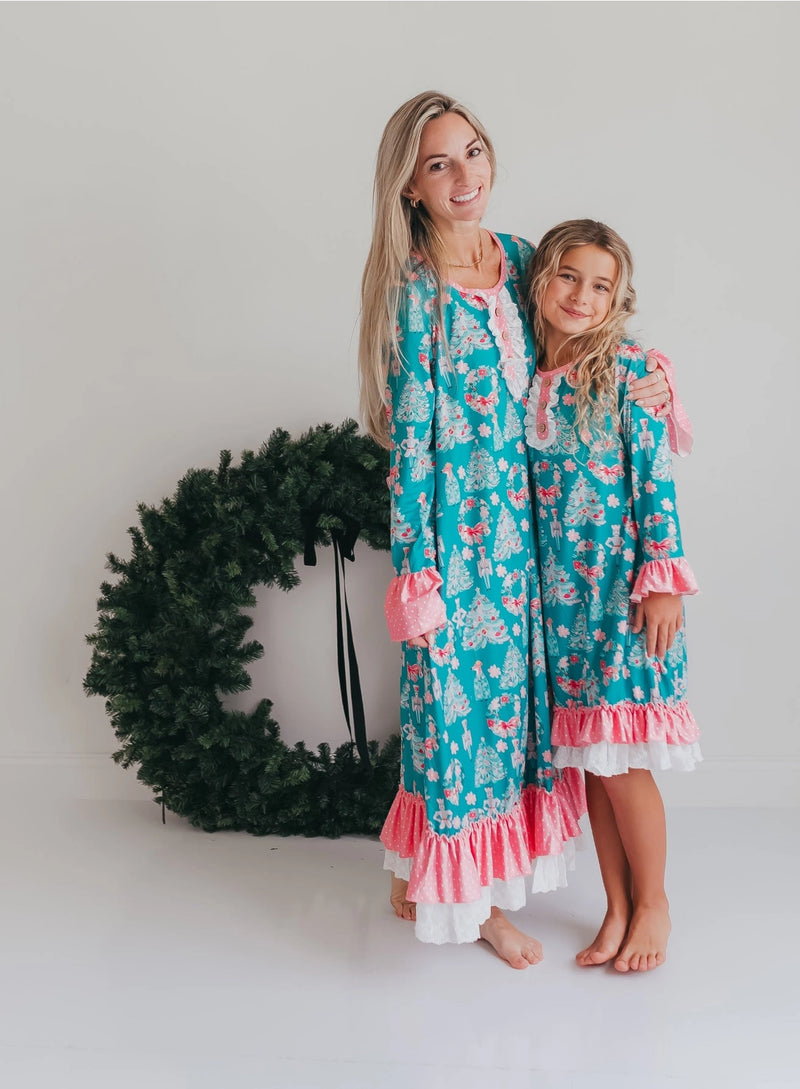 Christmas in July Presale Loungewear Release (teal & pink tree & nutcracker)
