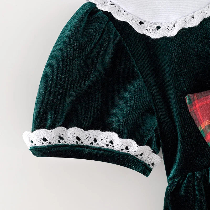 The Holly & Ivy Velvet Bubble Romper