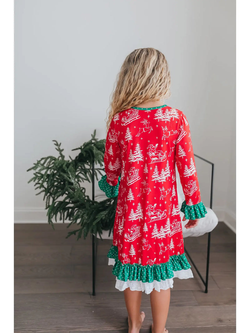 Christmas in July Presale Loungewear Release (red sleighs & trees)