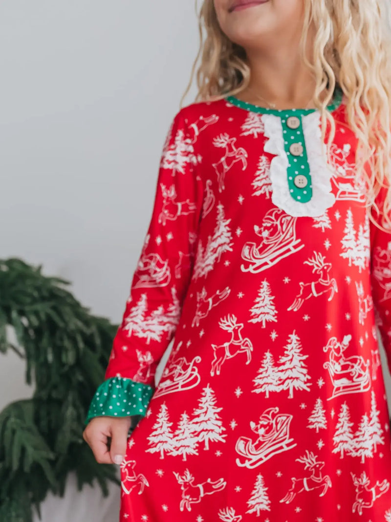 Christmas in July Presale Loungewear Release (red sleighs & trees)