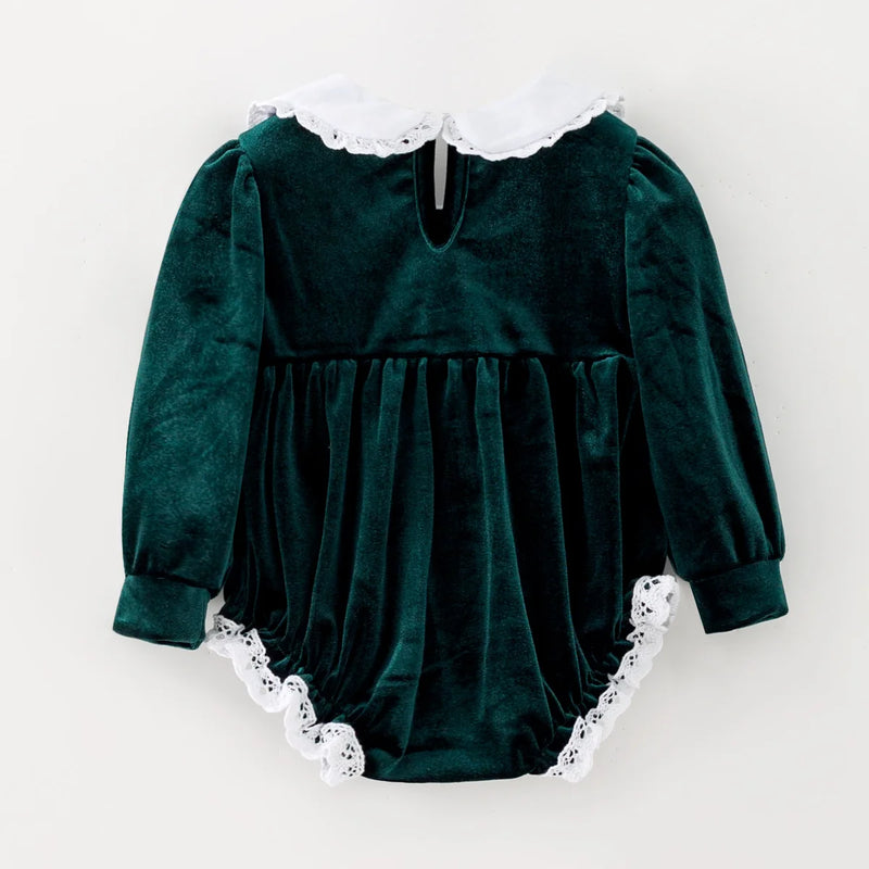 The Holly & Ivy Velvet Bubble Romper