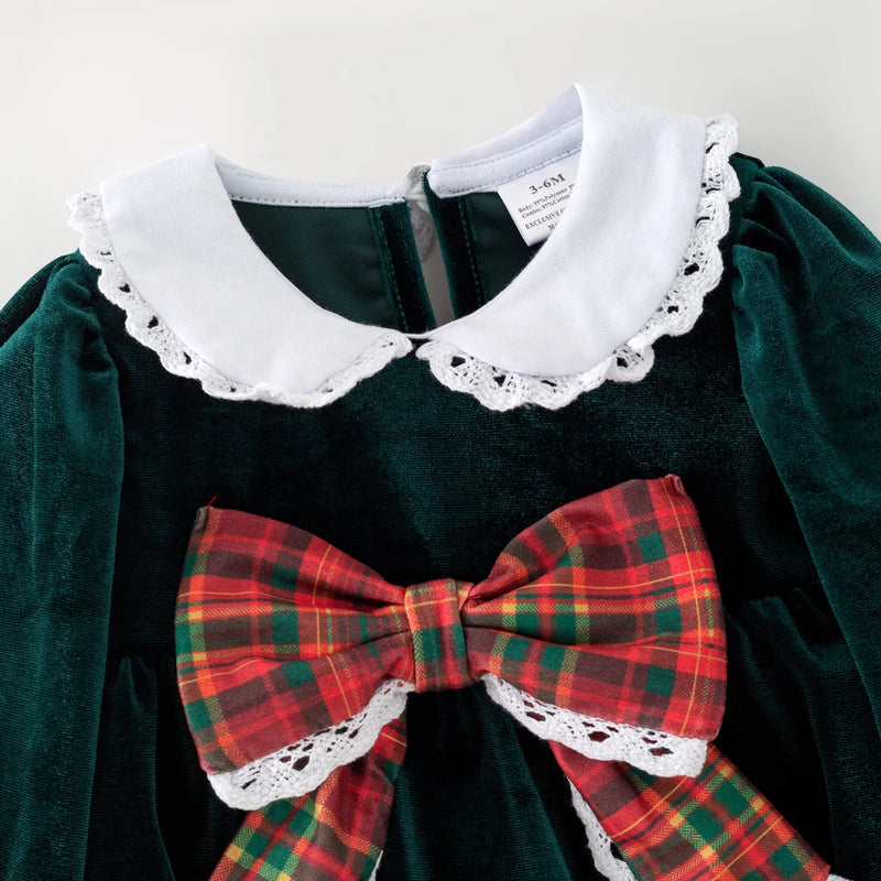 The Holly & Ivy Velvet Bubble Romper