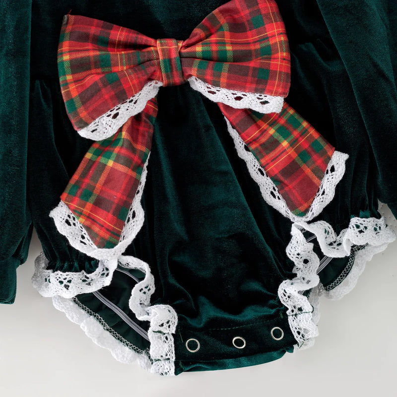 The Holly & Ivy Velvet Bubble Romper