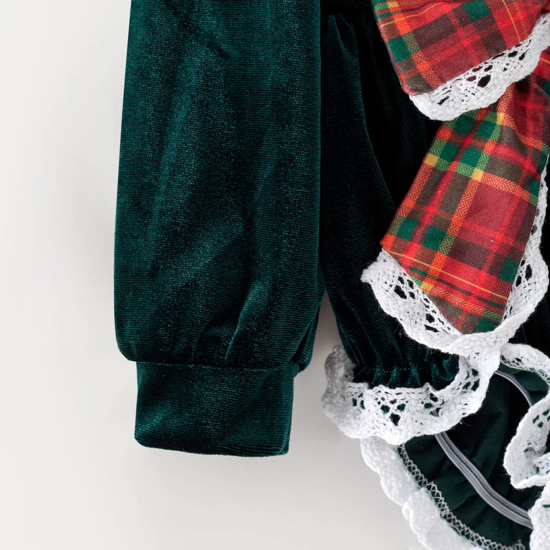 The Holly & Ivy Velvet Bubble Romper