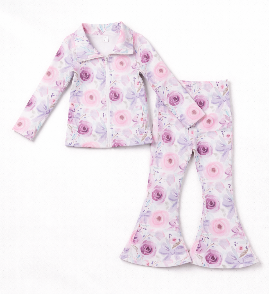 Blushing Blooms Zip Up Set