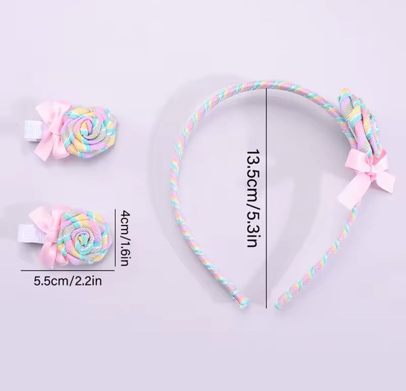 Cotton Candy Carnival Clips & Headband Set