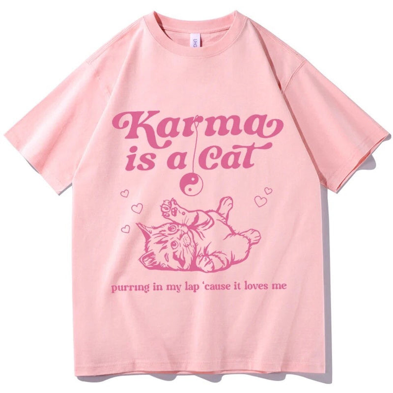 Karma is a Cat Tee (Teen/Adult-black)