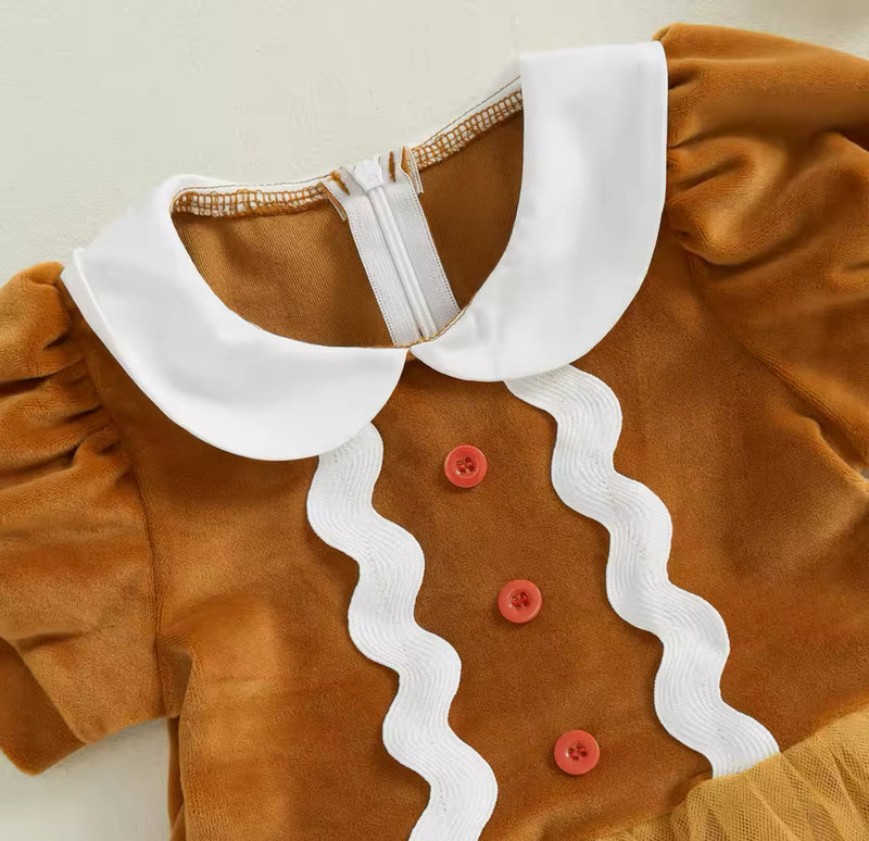 Gingerbread Baby Dress/Romper (newborn-4T)