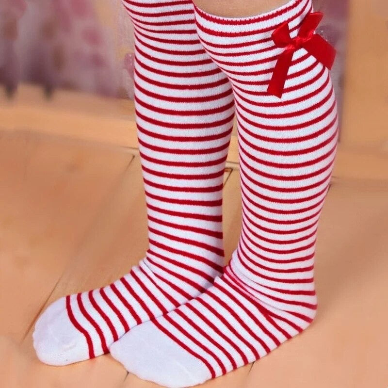 Candy Cane Knee Socks