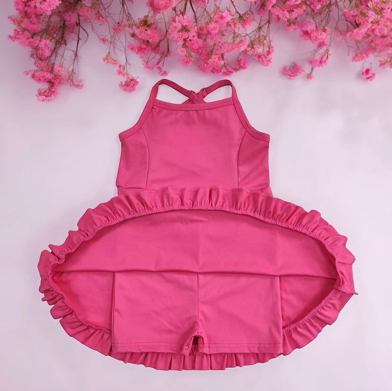 Lulurabbit Active Wear Dress (bright pink)