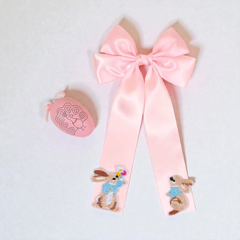 The LRW Hair Accessory Edit (pink satin bunny bow)