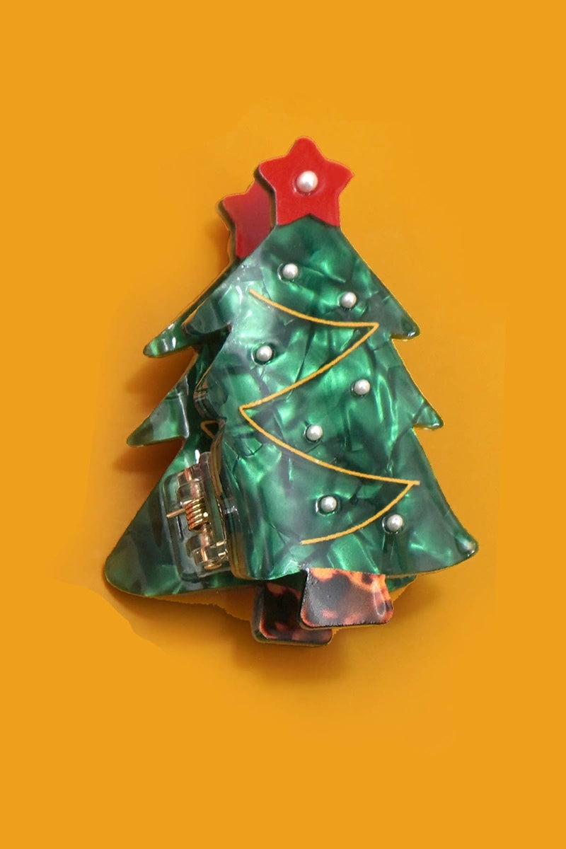 LRW Holiday Claw Clips (Pink Christmas Tree)