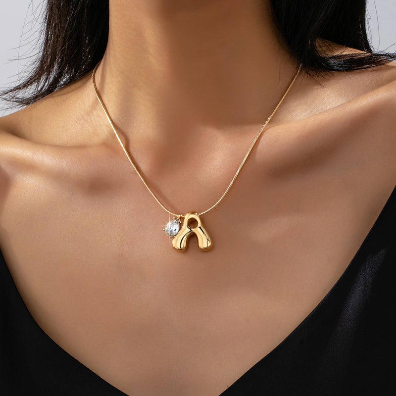 Teardrop & Bubble Initial Charm Necklaces