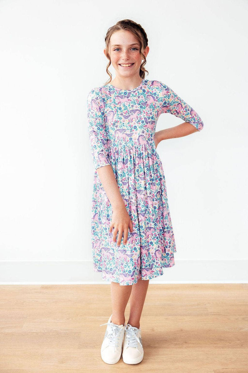 Head in the Clouds Unicorn Pocket Twirl Dress