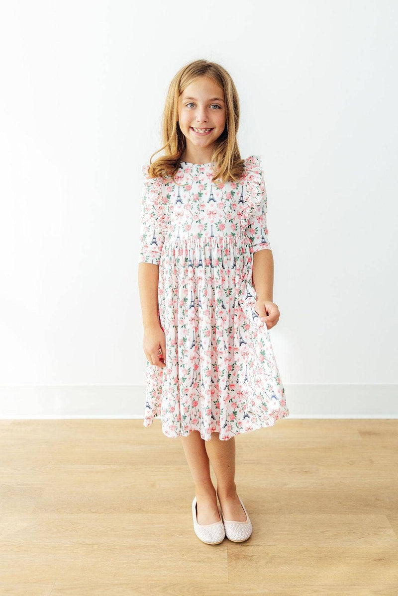 Parisian Petals Twirl Dress