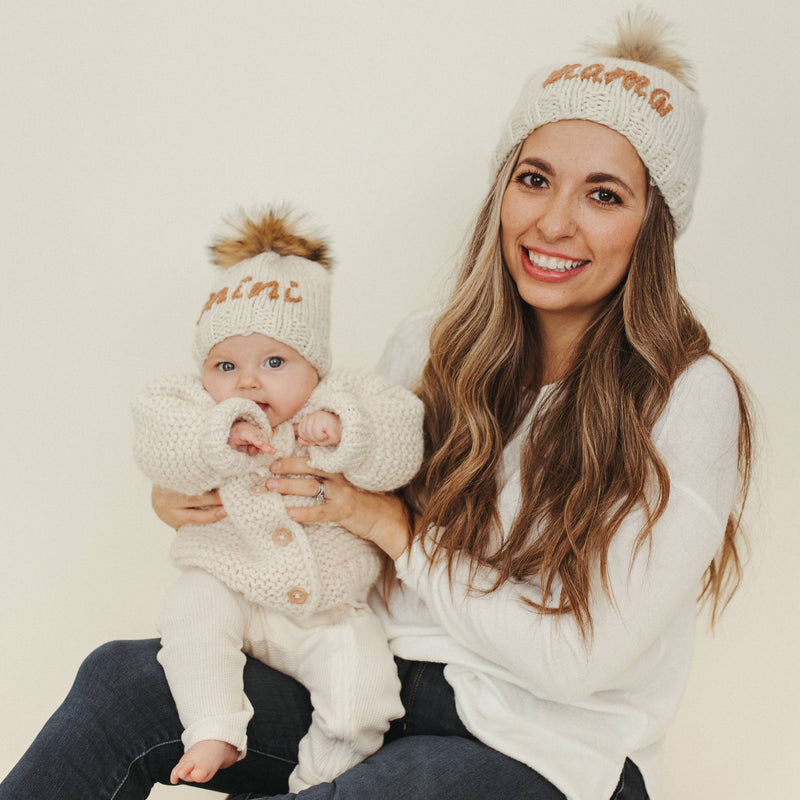 Me and My Mini Beanie Hat (pecan/Mama)