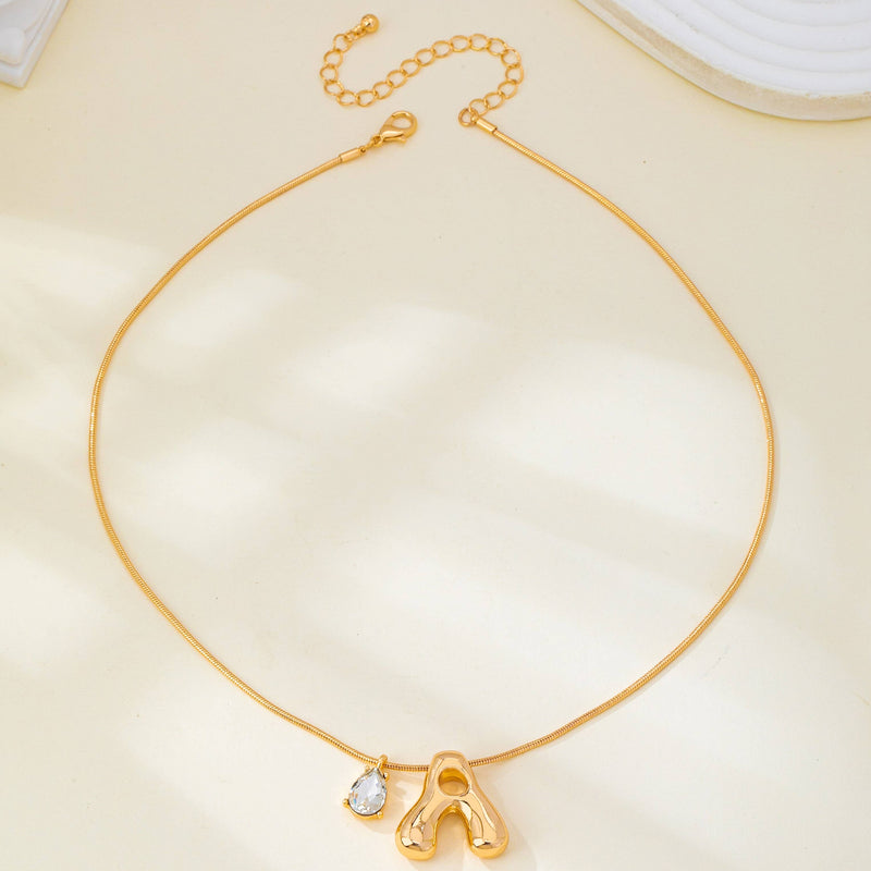 Teardrop & Bubble Initial Charm Necklaces