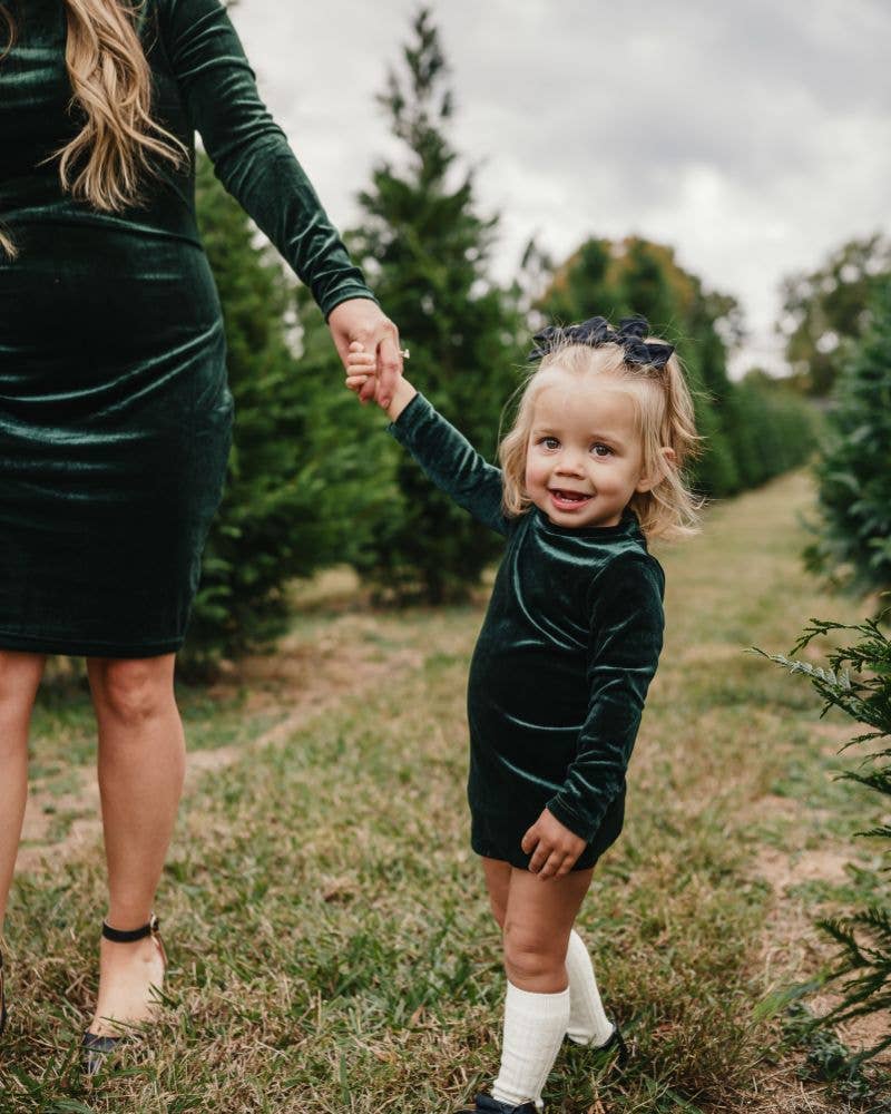 Evergreen Together Mama & Me Velour Dresses
