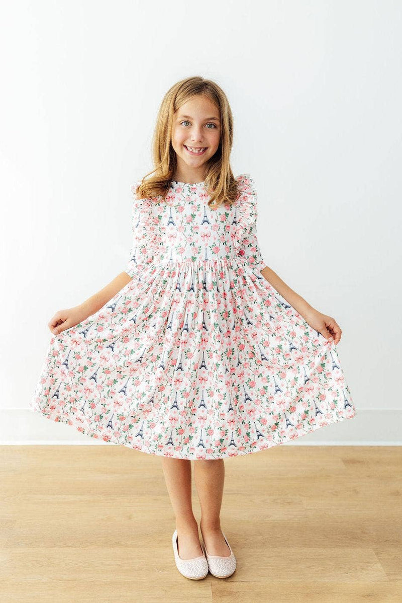 Parisian Petals Twirl Dress