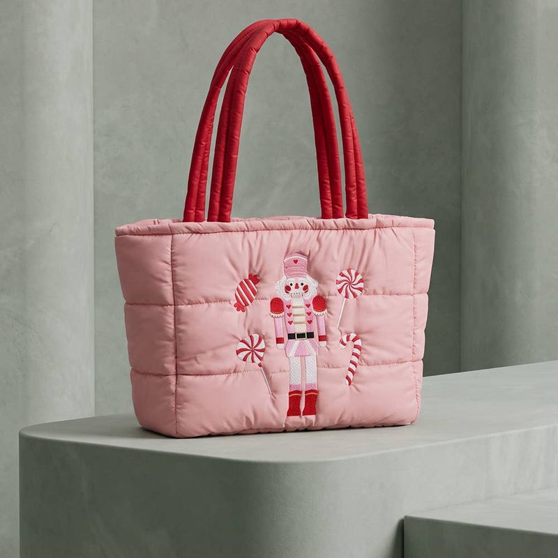 A Night at the Nutcracker Embroidered Puffer Tote Bag