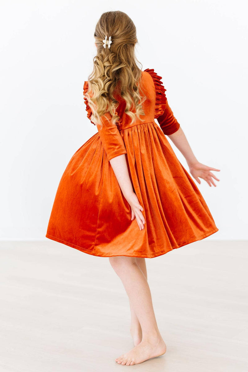 Allspice Velvet Twirl Dress